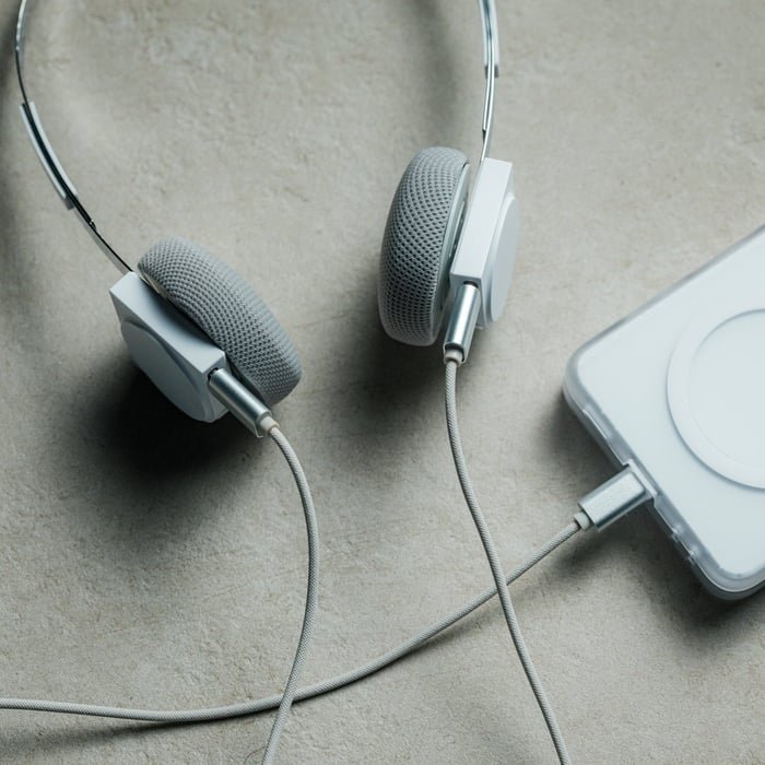 Close-up on the exposed circuitry of StillFrame Headphones