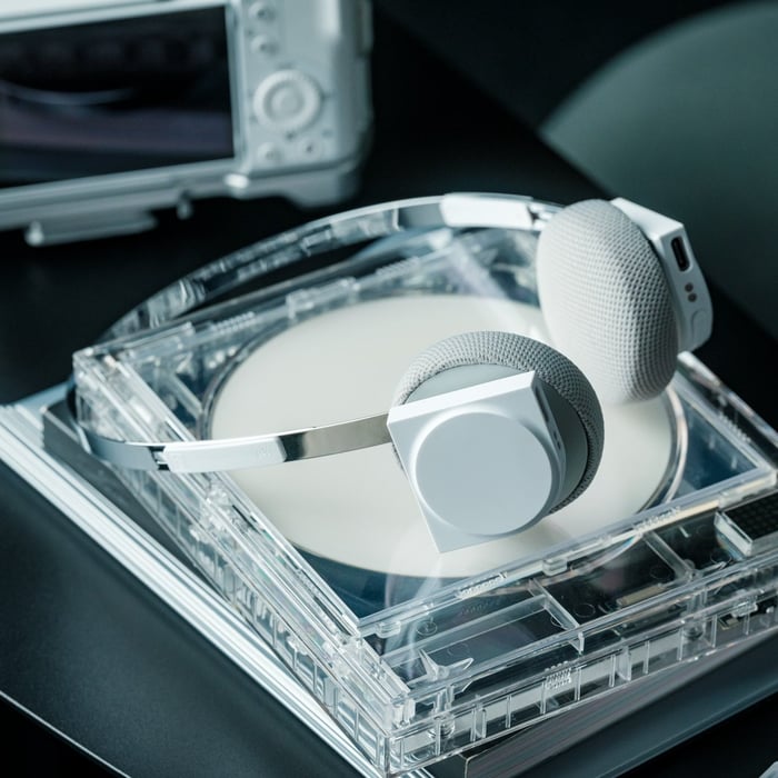 StillFrame Headphones showcasing transparent design