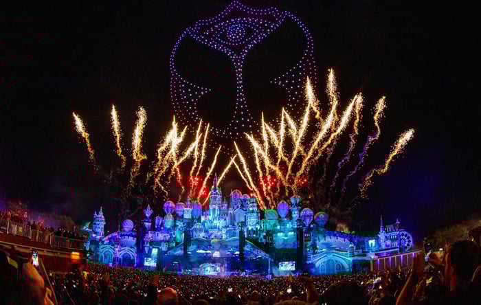 Drone light show as part of Tomorrowland 2024