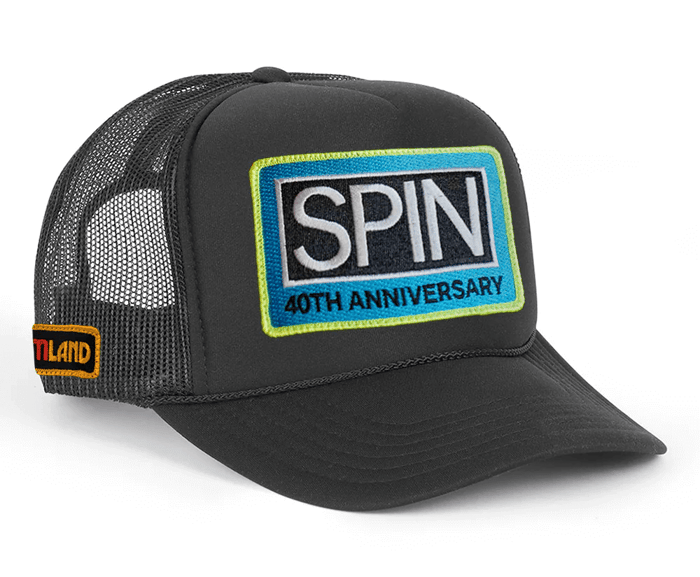 Classic foam trucker cap with vibrant SPIN logo colors.