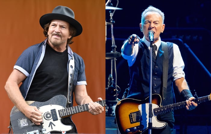 Eddie Vedder and Bruce Springsteen composite image