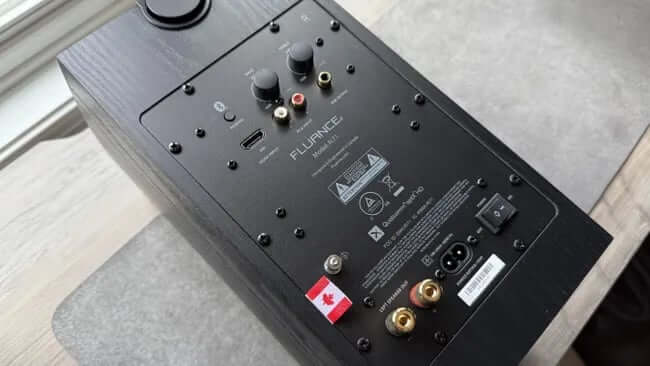 Rear and side view showing ports and controls