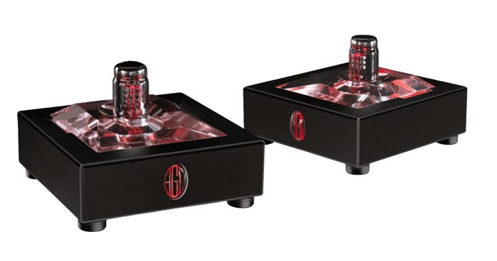 Gran Vivace MKIV amplifier in sleek glass enclosure