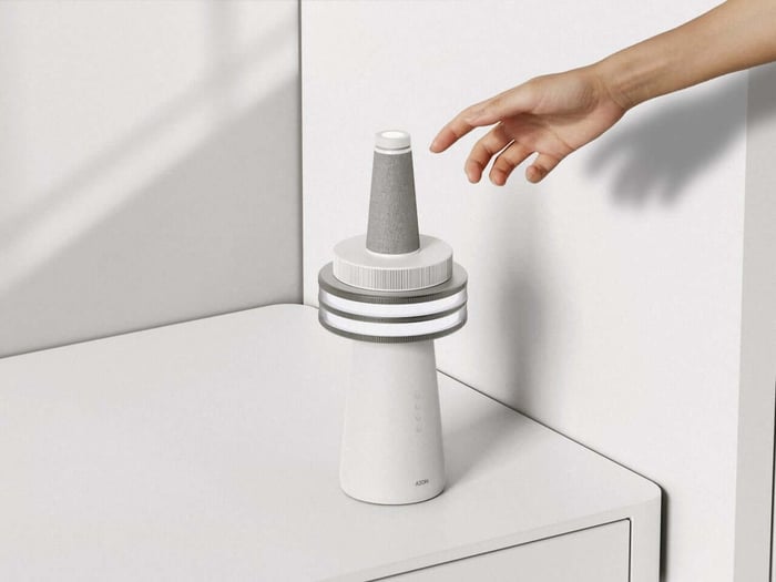 The AI speaker concept is a thoughtful blend of technology and daily rhythm.