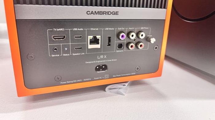Rear panel of Cambridge Audio L/RX showing input options