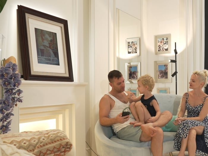 Traditional wood frame meets dynamic digital content