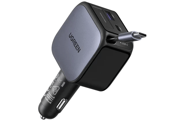 UGREEN Nexode 145W Car Charger with Retractable Cable
