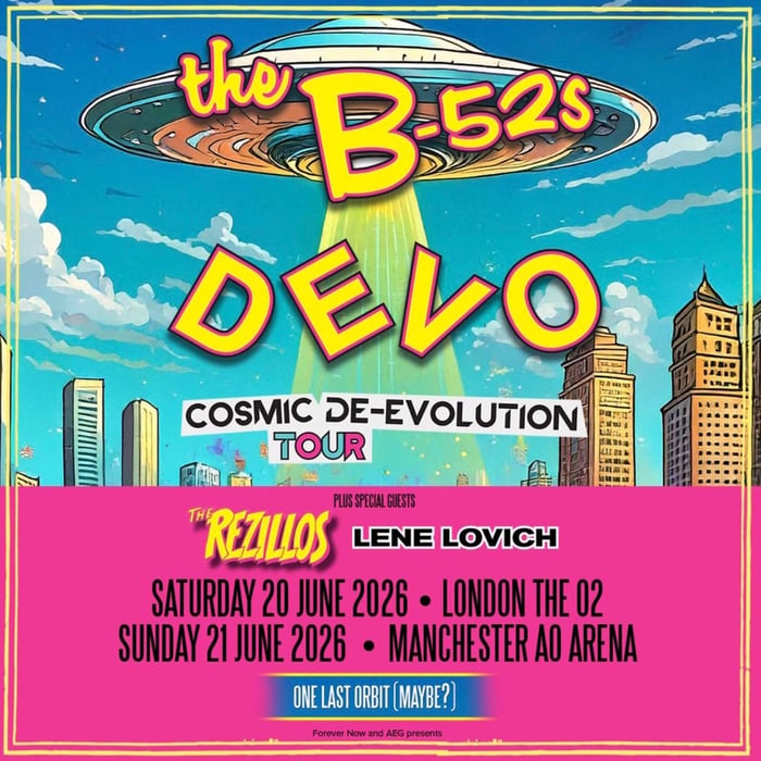 The B-52s and DEVO tour poster