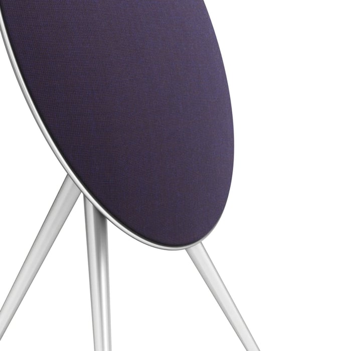 Beosound A9 circular speaker showcasing sleek aluminum and fabric design
