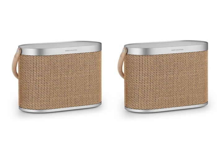 Beosound A9 and Beoplay H100 styled in a modern living room