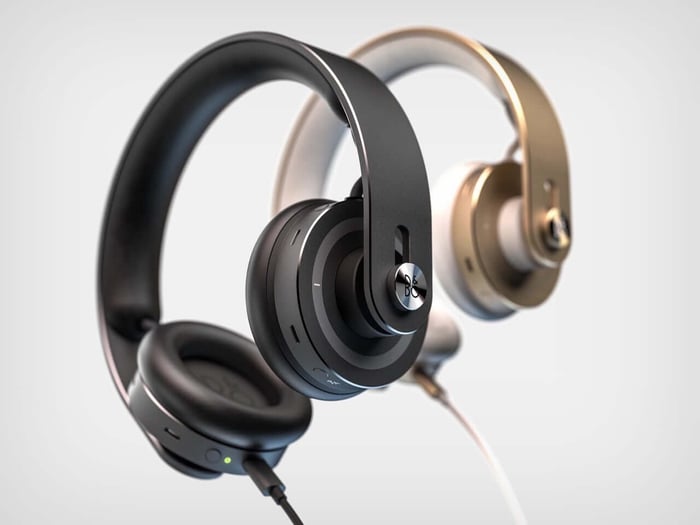 Bang & Olufsen ONCE headphone concept resting on a surface