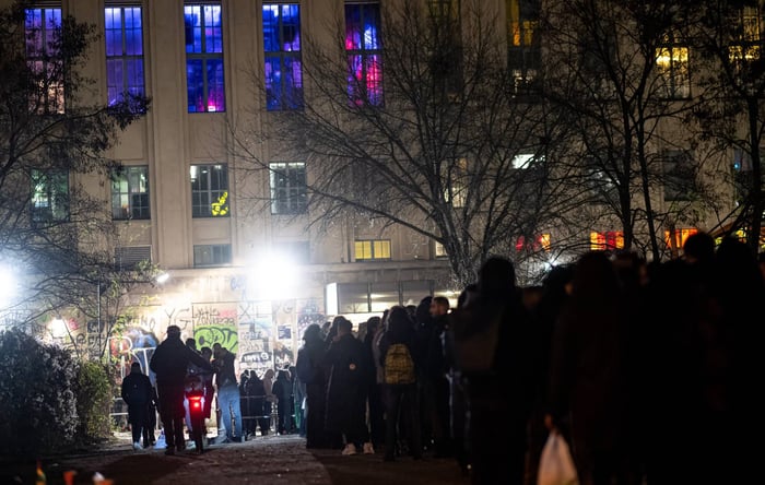 Long queue outside Berghain nightclub in Berlin