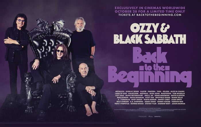 Black Sabbath cinema release poster for Back To The Beginning