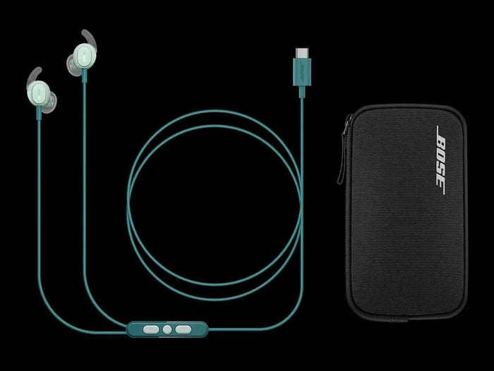 Close-up of Bose earbuds fit and finish