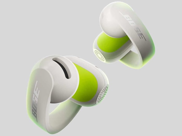 Bose Sport Open Earbuds shown from a side angle
