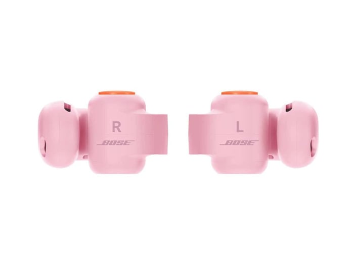 Bose Ultra Open Earbuds 2nd Gen in Sky Pink, close-up view