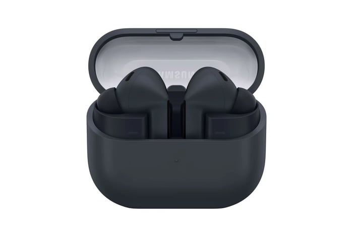 Galaxy Buds 3 FE in black with charging case open