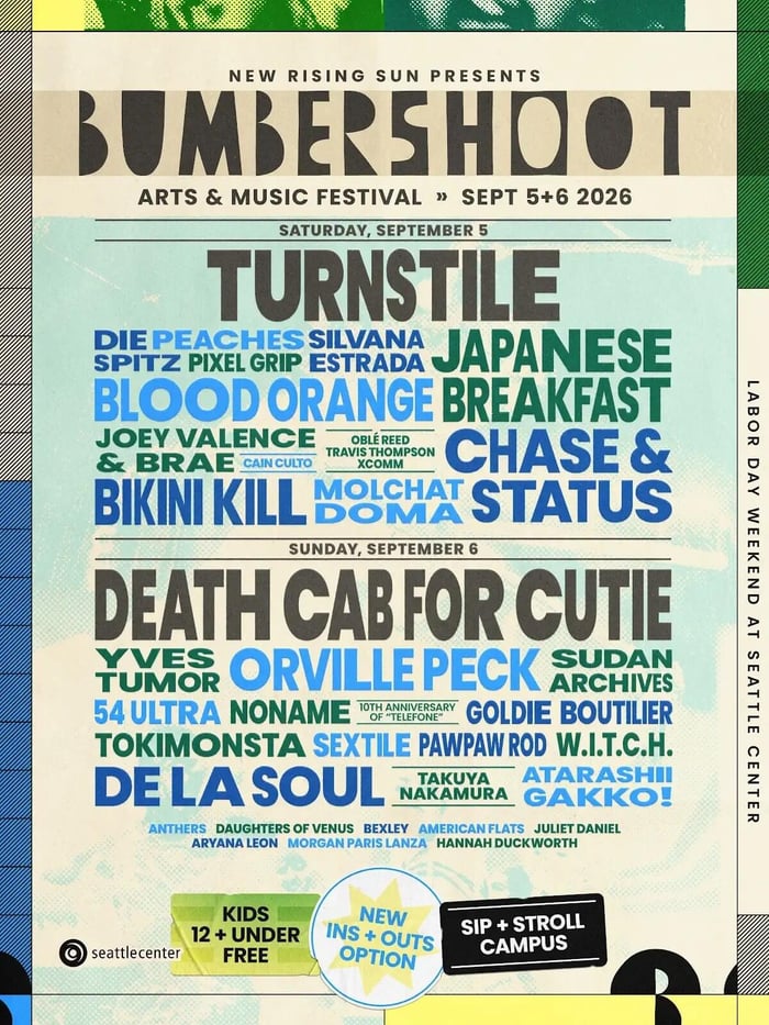 Bumbershoot 2026 lineup poster