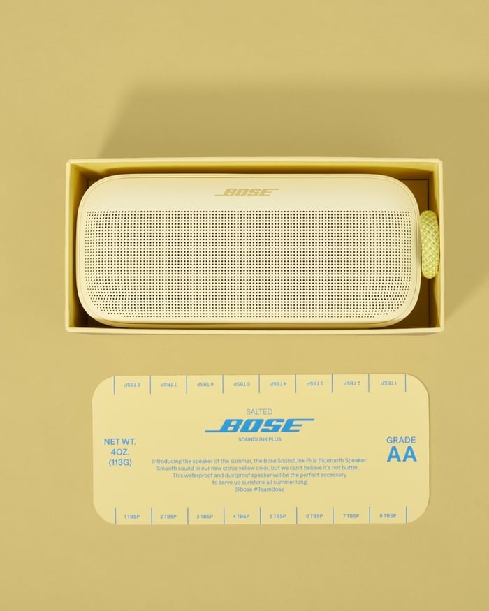 Close-up of buttery packaging details