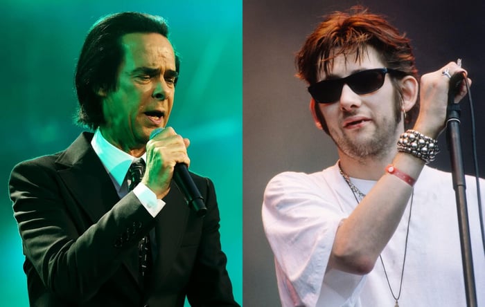 Nick Cave and Shane McGowan. CREDIT: Don Arnold and Gie Knaeps/Getty Images