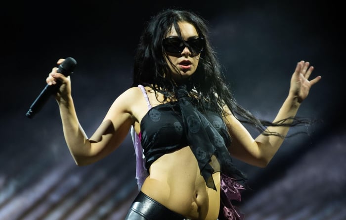 Charli XCX performs at Glastonbury 2025.