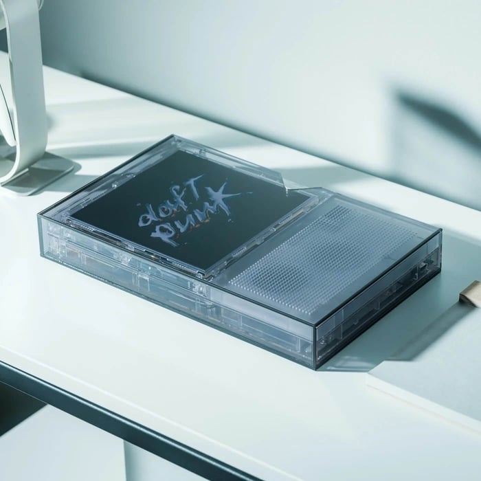 Portable ClearFrame CD player with compact hardcover-book proportions