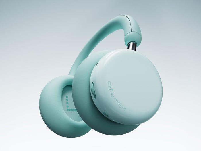 Close-up of CMF Headphone Pro earcup and headband