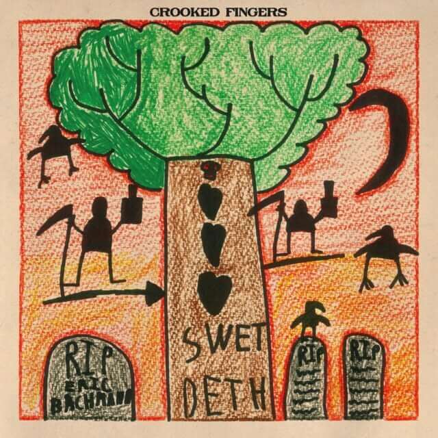 Album cover of Crooked Fingers - Swet Deth, showing a graveyard scene with a vivid tree