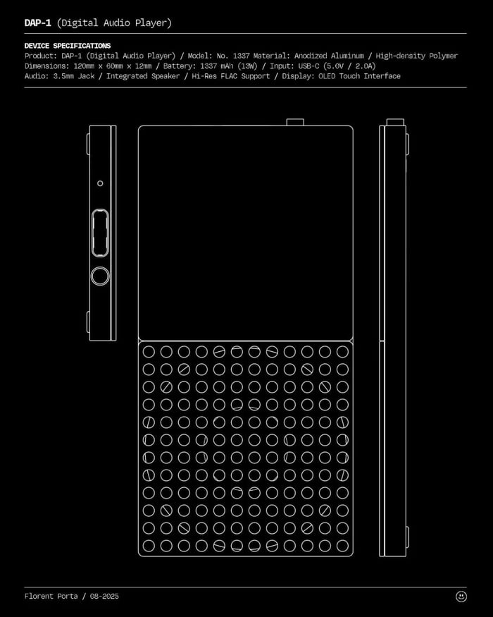 Concept image showing the digital audio player’s built-in speaker