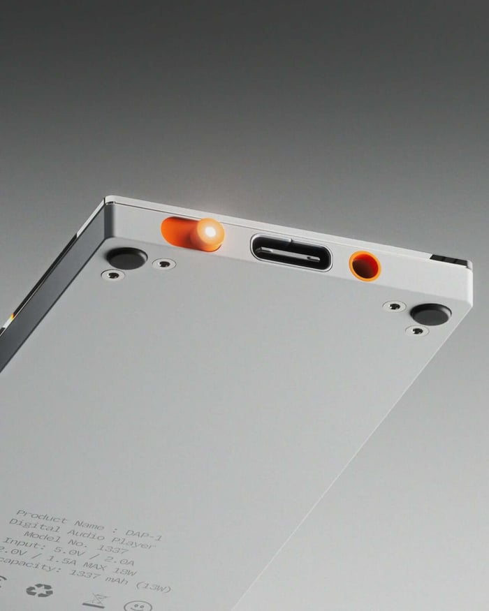 User interacting with the digital player, emphasizing intentional music selection