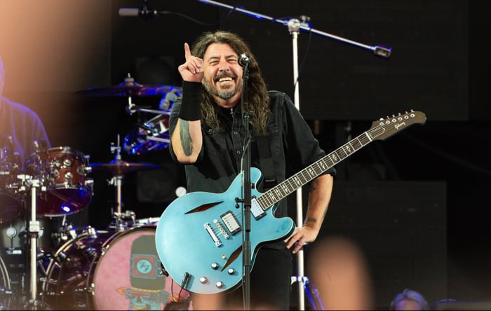 Dave Grohl electrifying the crowd during Foo Fighters’ Dublin show.