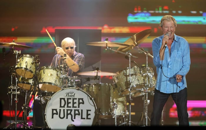 Deep Purple performing live on stage