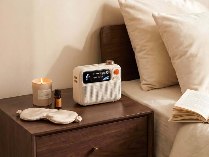 The Divoom FlowToo smart bedside device combines multiple functions into one tidy gadget.