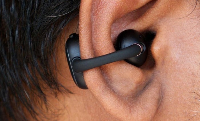 EarFun Clip 2 earbuds charging and resting