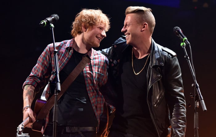 Ed Sheeran and Macklemore together onstage