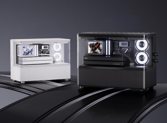 Close-up of the Edifier Huazai New Cyber speaker’s side panel and internal components