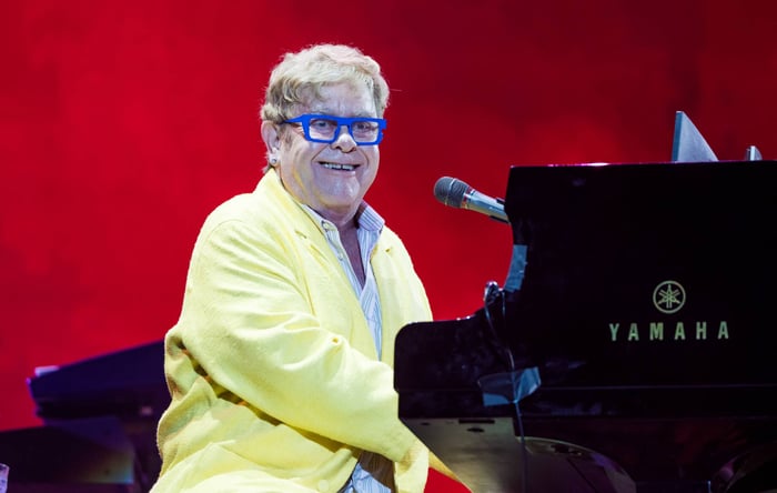 Elton John performing live, showcasing his timeless stage presence
