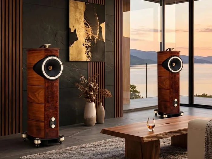 Fyne Audio F1-10 Anniversary speaker in a walnut finish