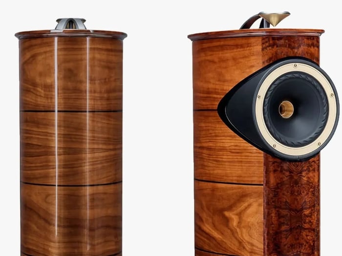 Rear and side view of the Fyne Audio F1-10 Anniversary cabinet