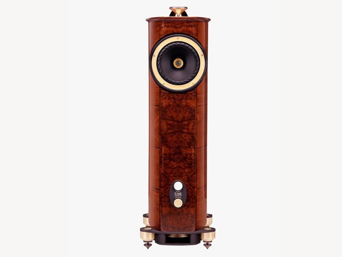 Close view of the Fyne Audio speaker’s central driver
