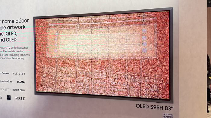 Samsung S95H OLED TV with vibrant colors and sleek design