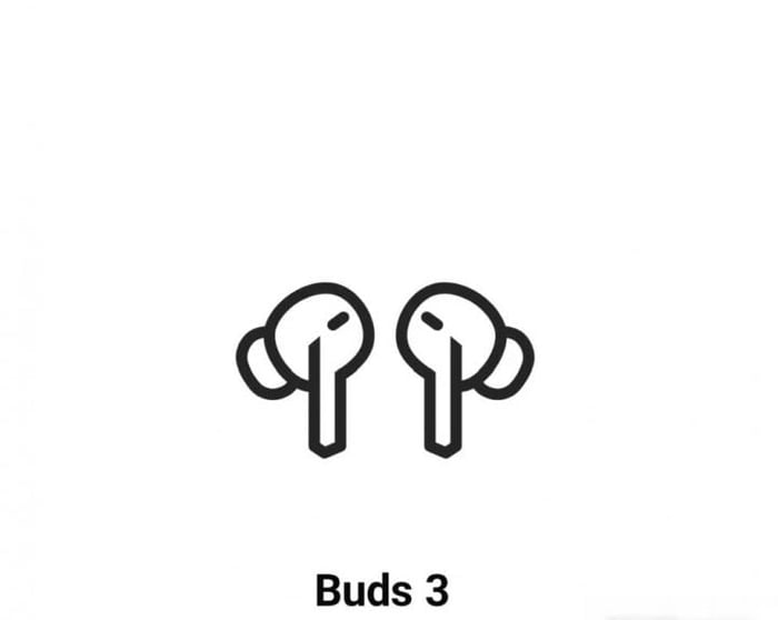 Early sketch of Galaxy Buds 4 icon showing a clear design shift from Buds 3
