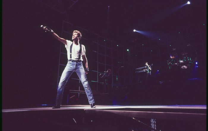 George Michael during the Faith Tour