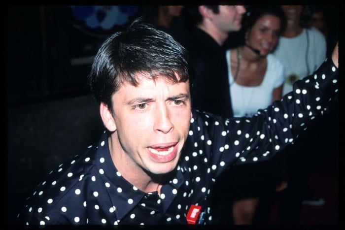 Dave Grohl rocking the MTV awards in NYC 30 years ago.