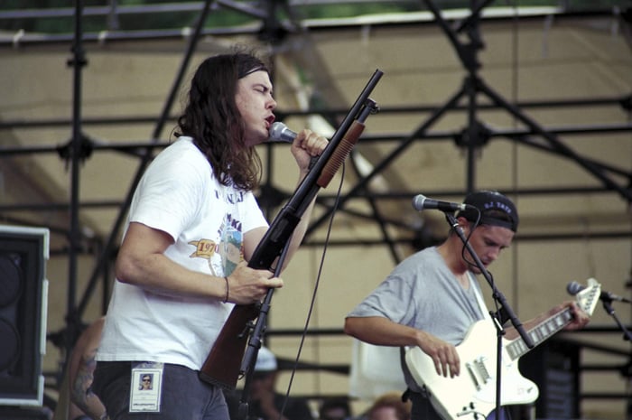 Gibby Haynes and Paul Leary of the Butthole Surfers playing Lollapalooza, 1991