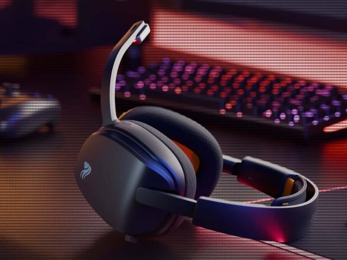 InfinitePlay headset in white, showcased