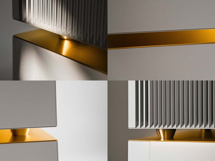 Side view highlighting thick aluminium panels