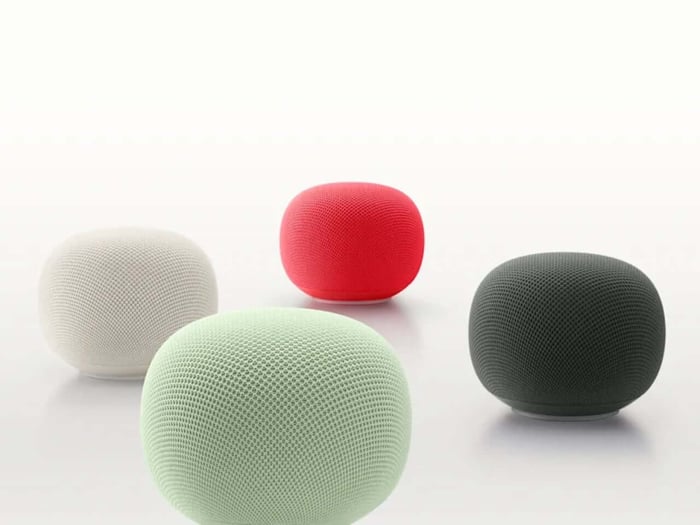 Google's new round home speaker wrapped in eco-friendly fabric