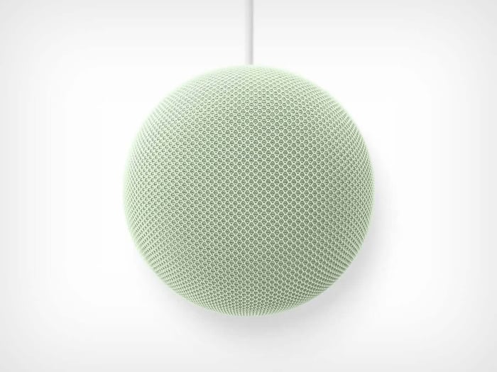 Google Home Speaker 2026 positioned on a shelf