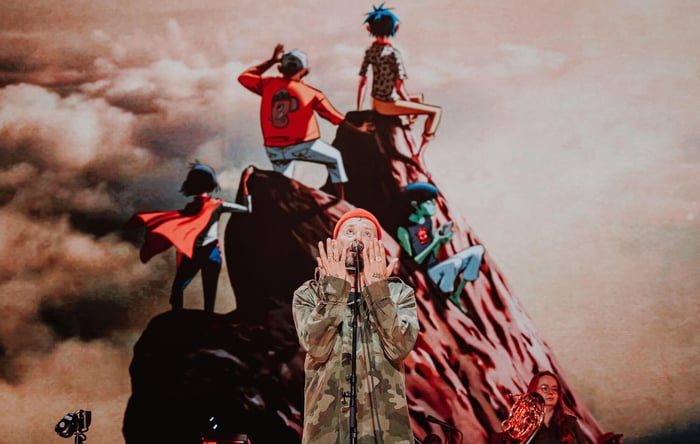 Gorillaz performing at Tottenham Hotspur Stadium, June 20 2026